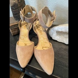 Sam Edelman suede tan ankle strap heels!